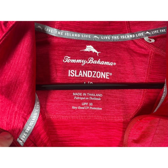 Tommy Bahama Alabama Crimson Tide IslandZone Red Quarter Zip Pullover Mens Large - Picture 5 of 8